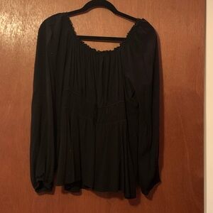 Black rayon slub waist